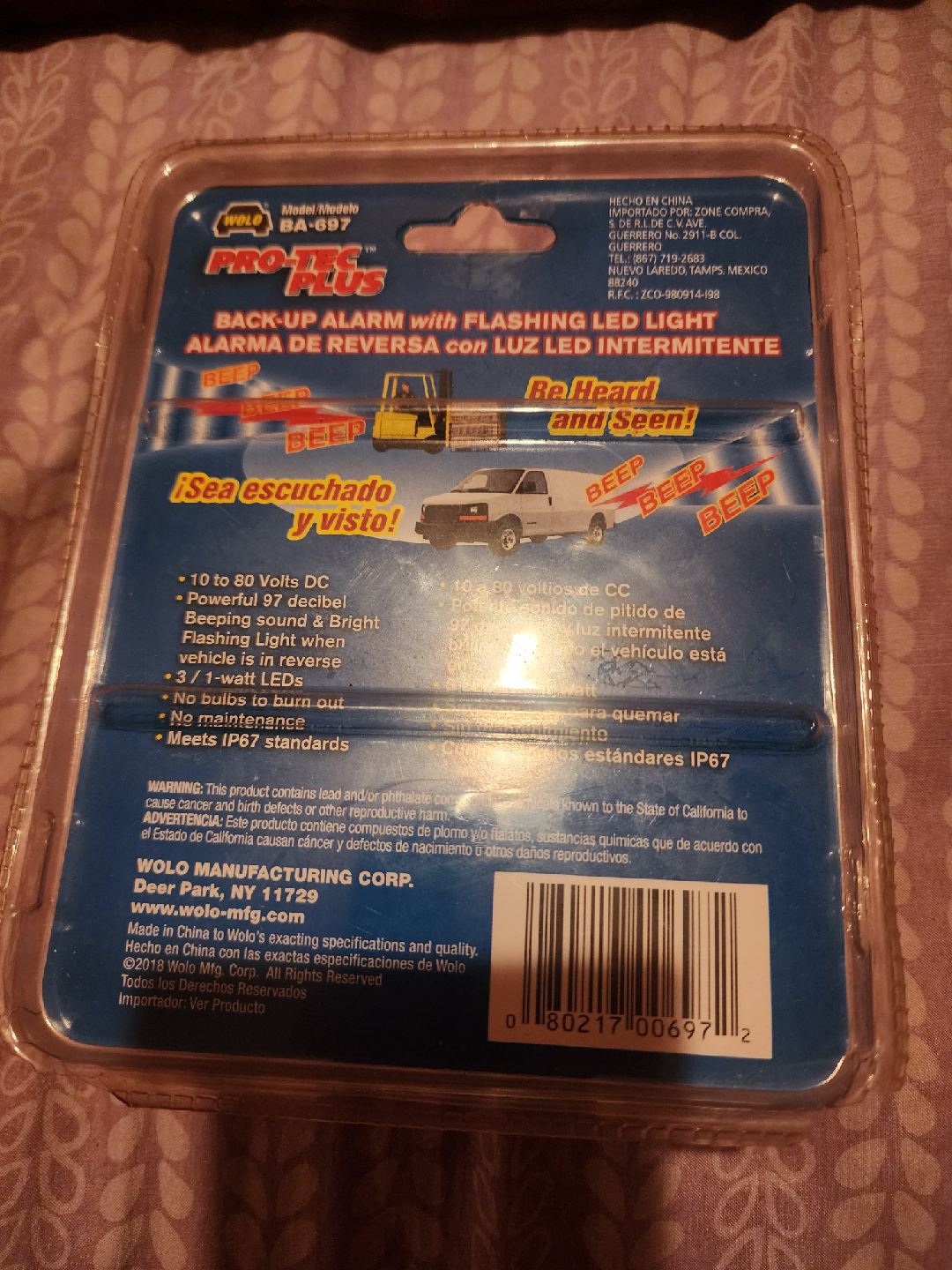 Wolo BA-697 Back-Up Alarm with LED Light see info.. CASH ONLY - photo 2