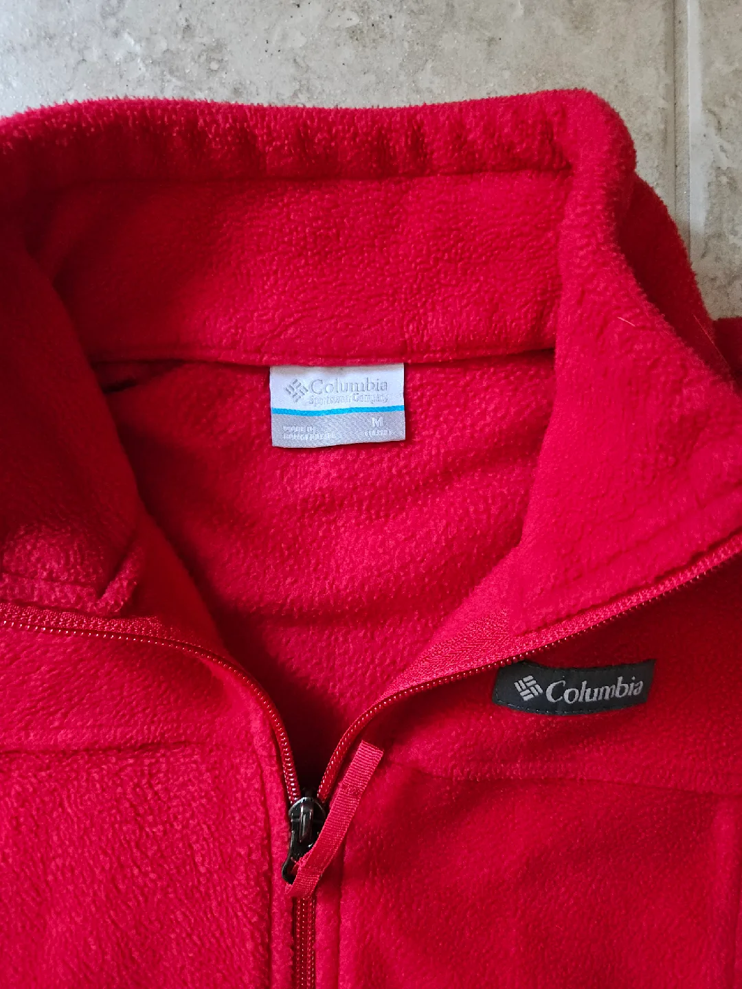 Youth Size M (10-12) Columbia Red Fleece Jacket image indicator(3)
