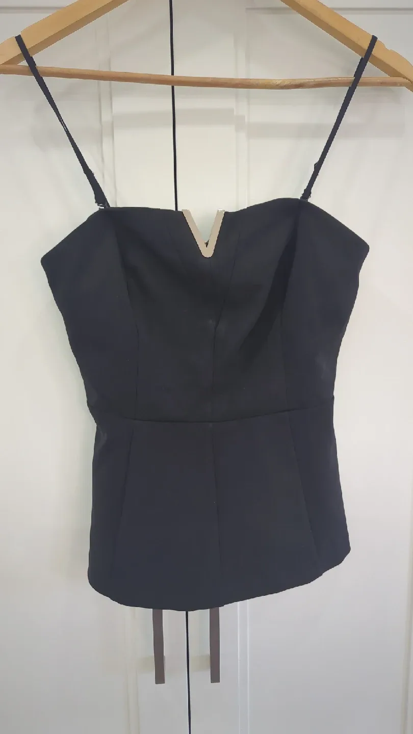 XS-Black Peplum Top thumbnail