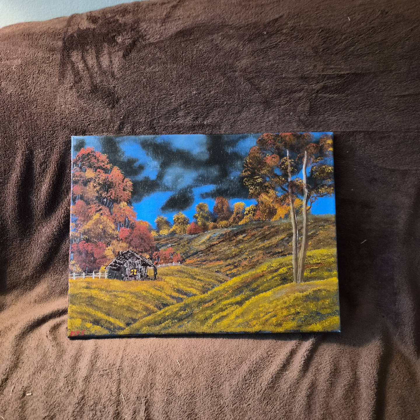 Hand Painted Canvas Oil Paint Bob Ross Inspired  Impressionistic
