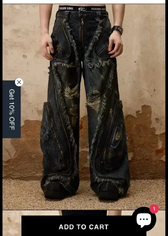 Person Soul Distressed Denim Pants thumbnail