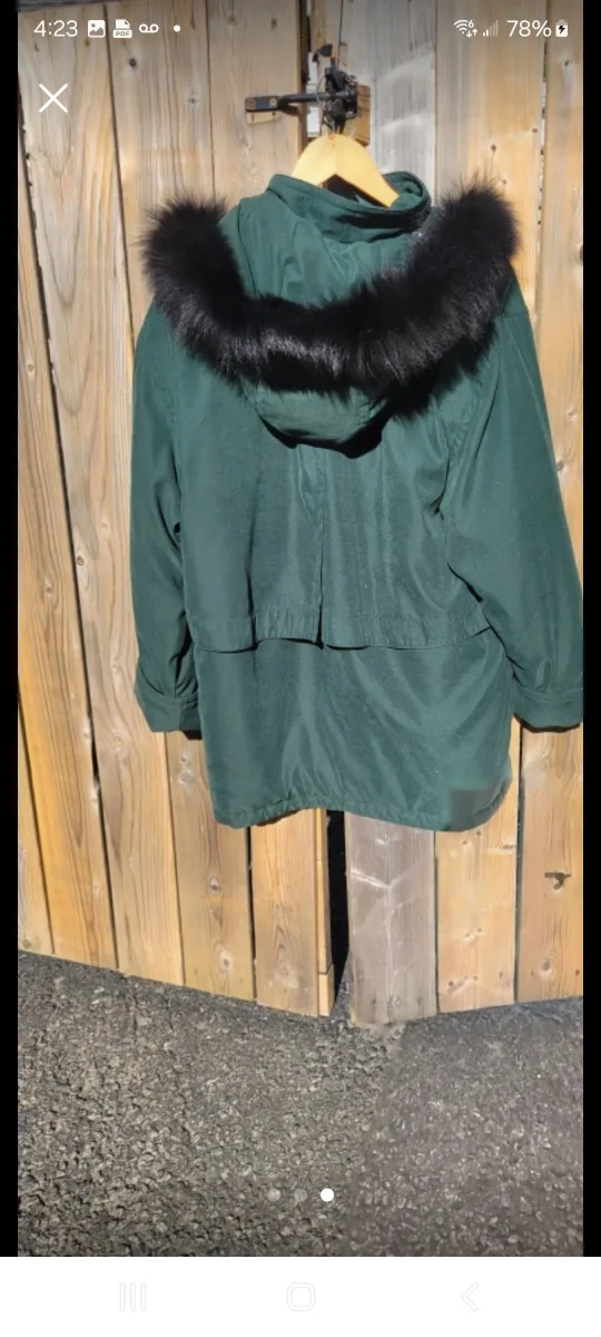 Liz Clairborn Parka Jacket - Green with real Fur Trim image indicator(3)