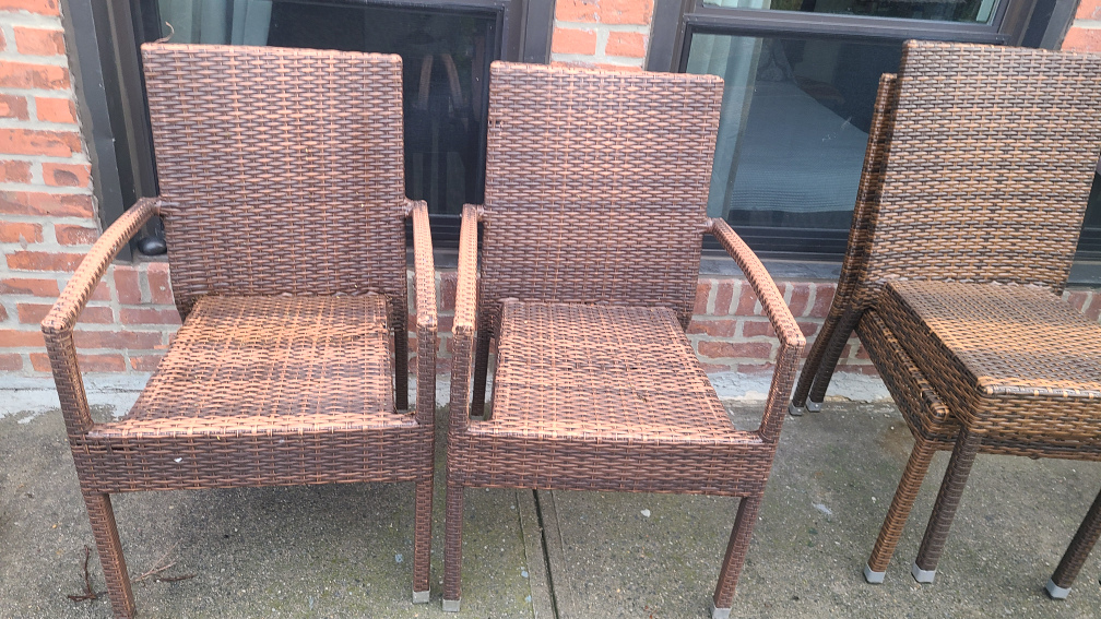 Wicker Outdoor Patio Chairs - Set of 2