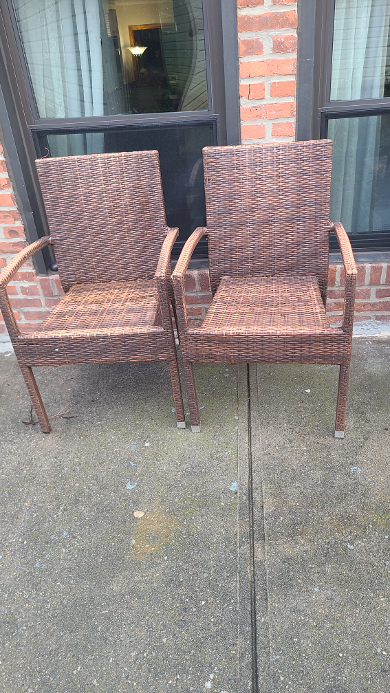 Wicker Outdoor Patio Chairs - Set of 2 - photo 2