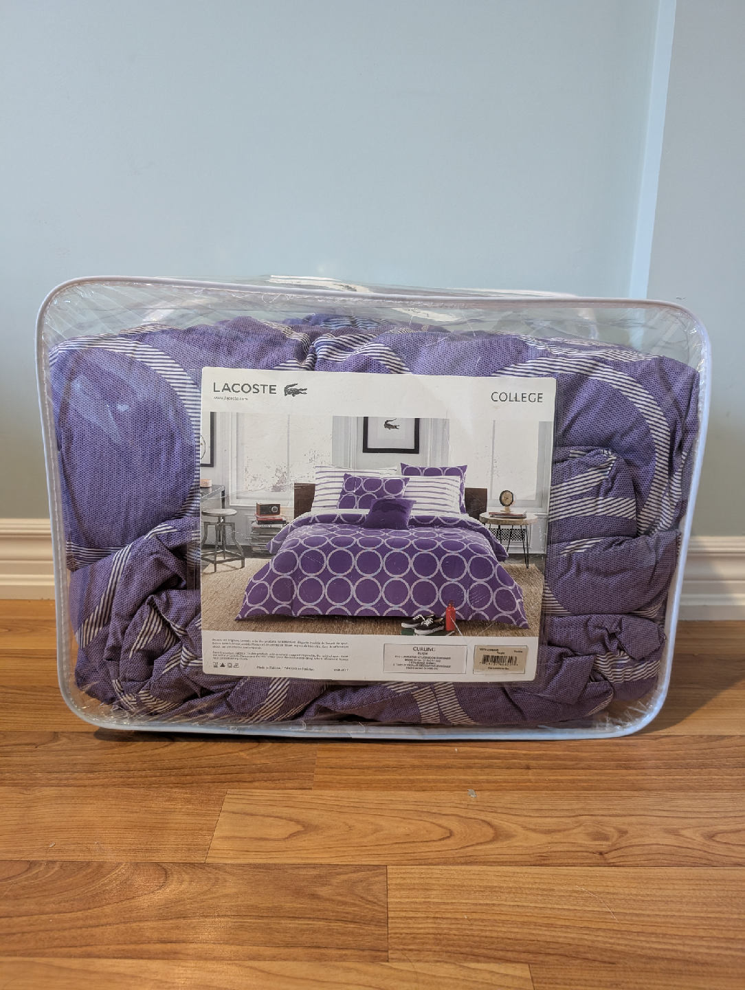 USED Lacoste College Purple Bedding Set