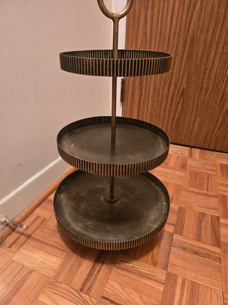 3-Tiered Metal Serving Stand - Fruit or Dessert Stand image indicator(2)