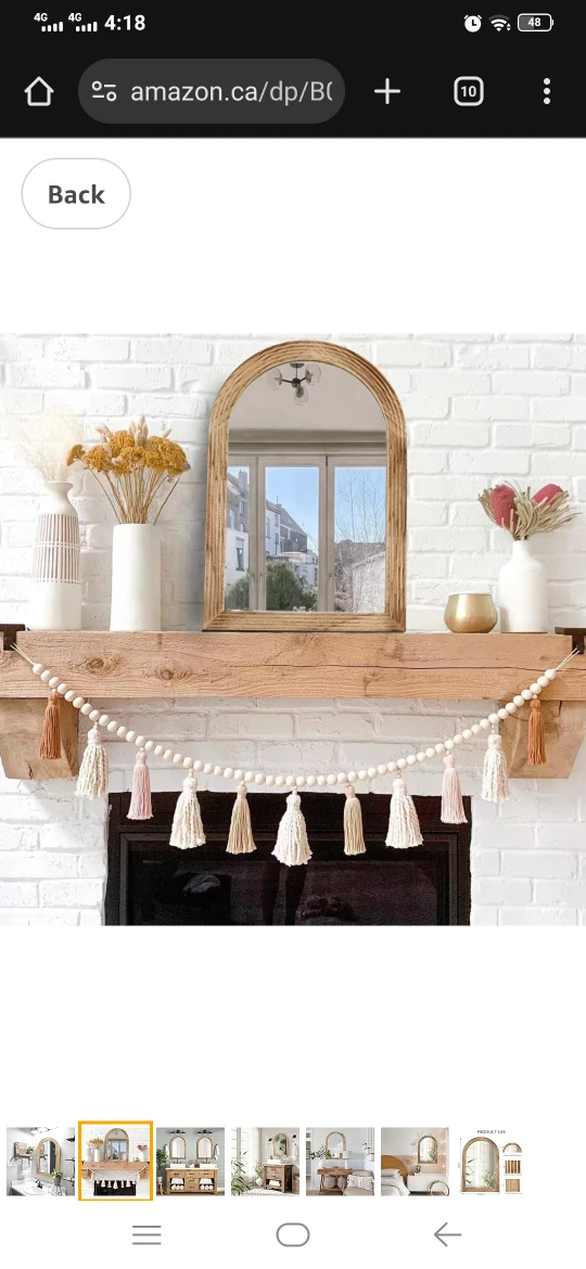 Arched Wood Frame Mirror - photo 4