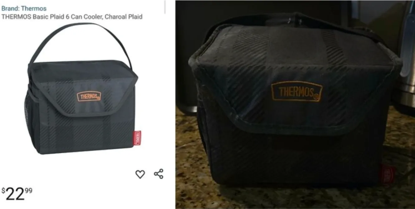 Thermos Basic Plaid 6 Can Cooler - Charcoal thumbnail