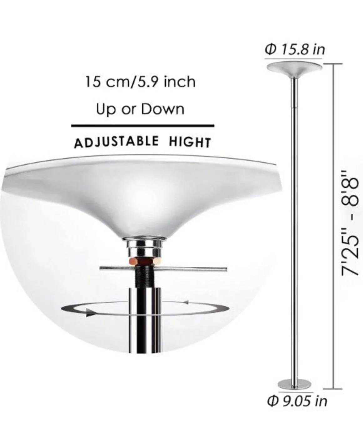 360° Spinning Dancing/Stripper Pole image indicator(3)