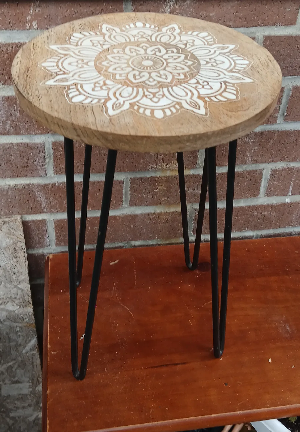 plant stand, Wood and Metal, 10" Diameter thumbnail