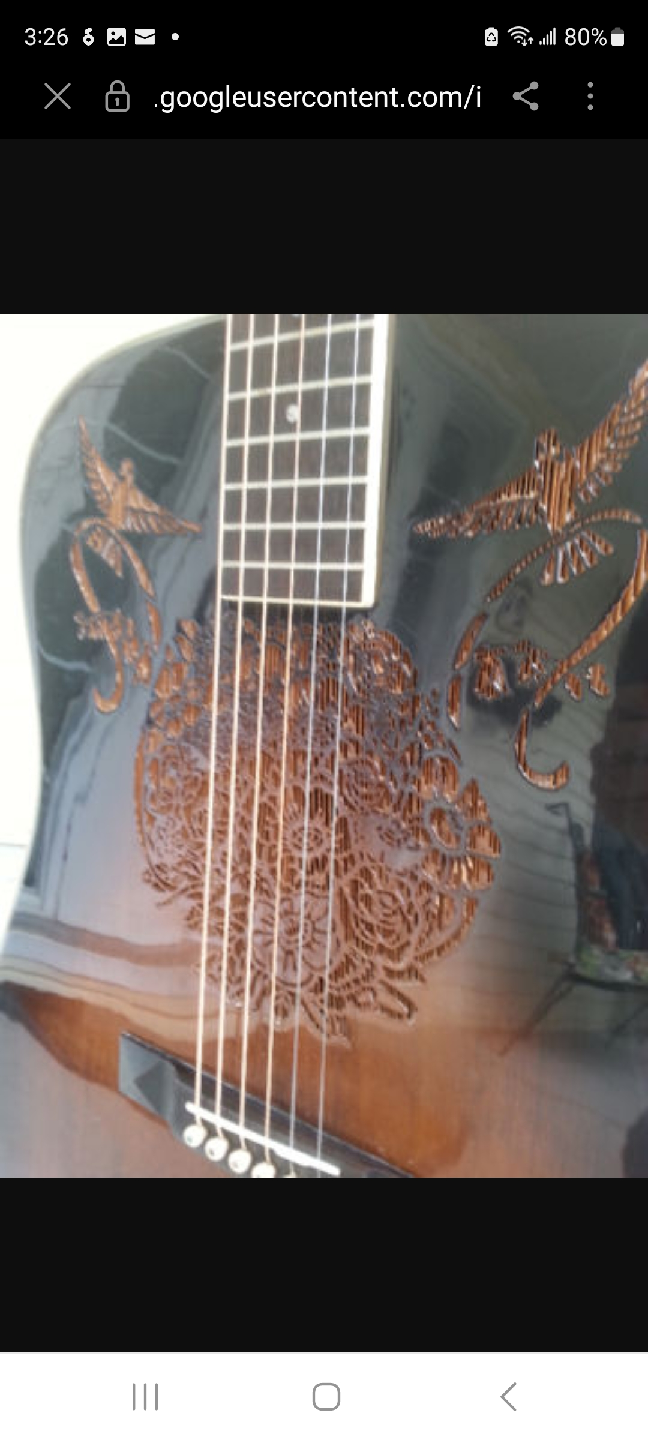 Shiraki Acoustic Guitar - Carved Design - photo 3