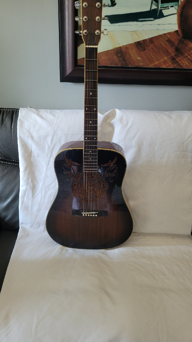 Shiraki Acoustic Guitar - Carved Design - photo 5