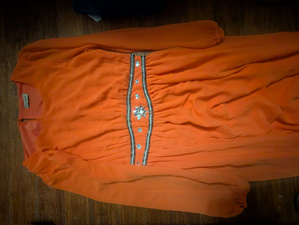 Miss Glamour Orange Dress - Size 44
