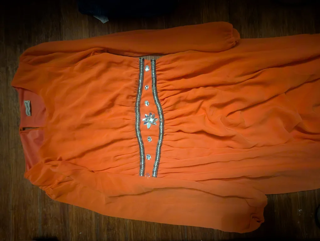 Miss Glamour Orange Dress - Size 44 thumbnail