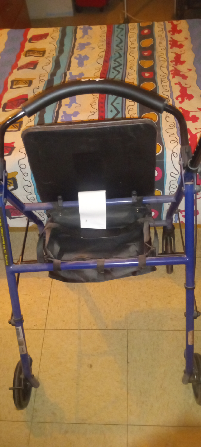 Blue Rolling Walker with Seat