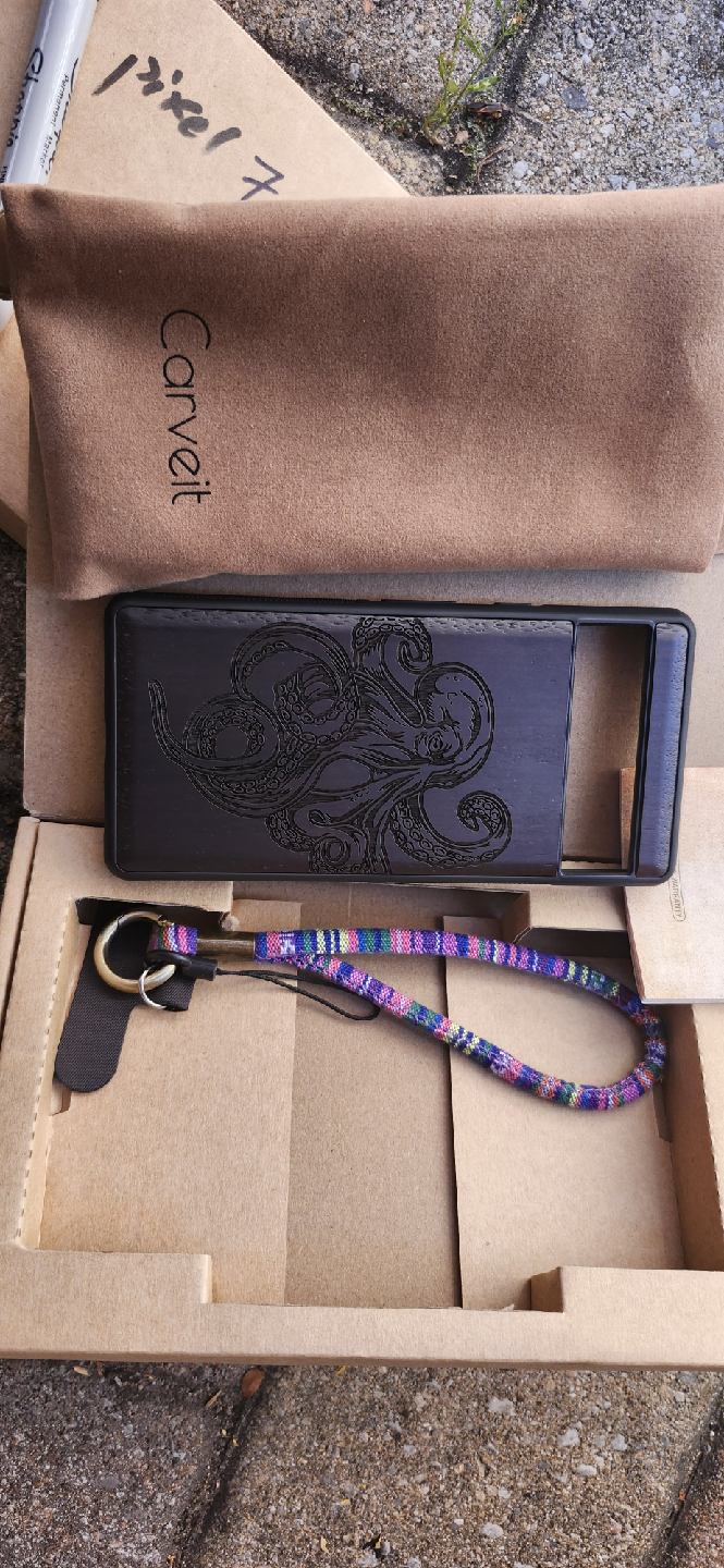 Carved Pixel 7 Pro Phone Case with Strap
