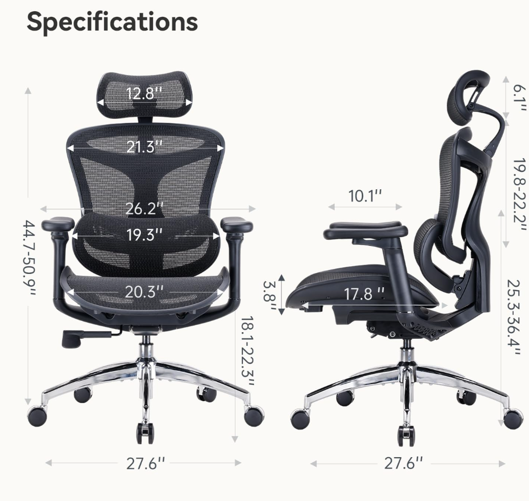 Ergonomic Mesh Office Chair with 4D Armrest - photo 2
