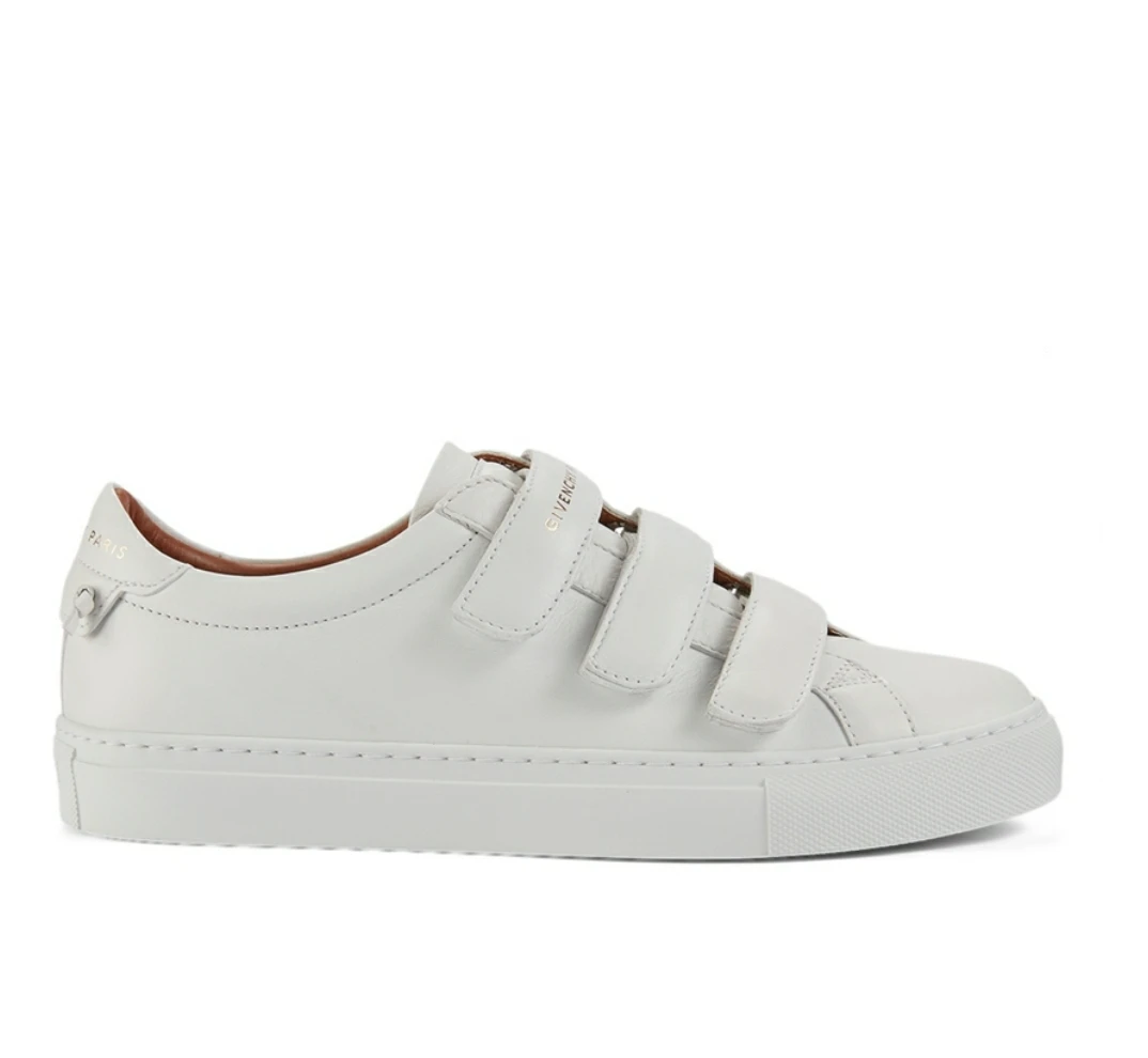 Givenchy White Leather 3-Strap Velcro Low Top Sneakers