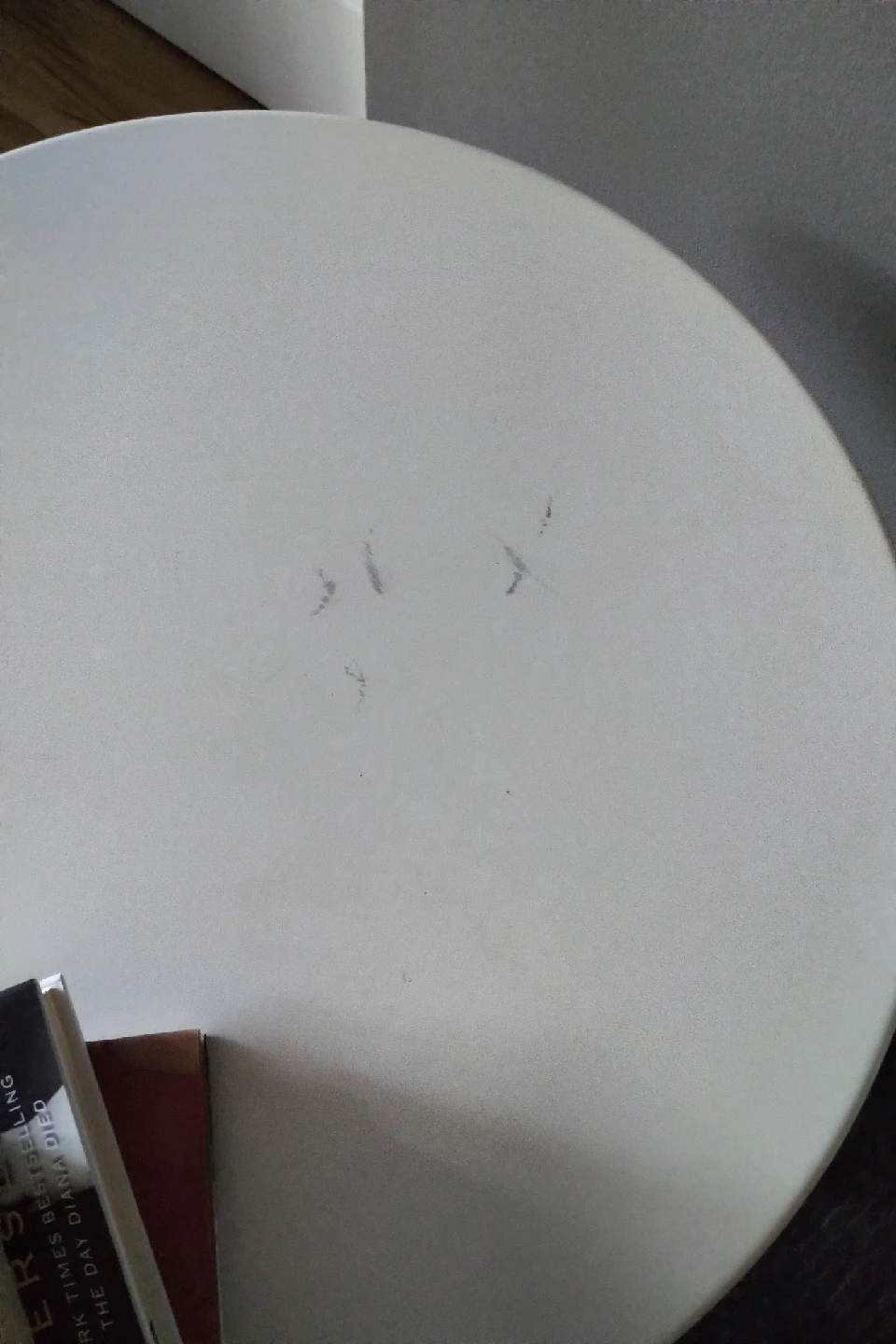 IKEA White Round Side Table with Shelf - photo 2