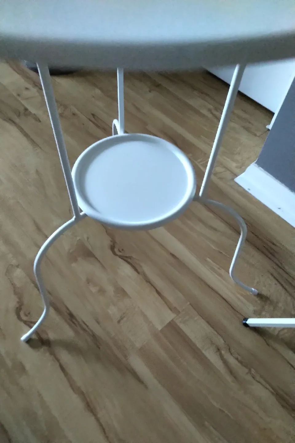 IKEA White Round Side Table with Shelf image indicator(4)