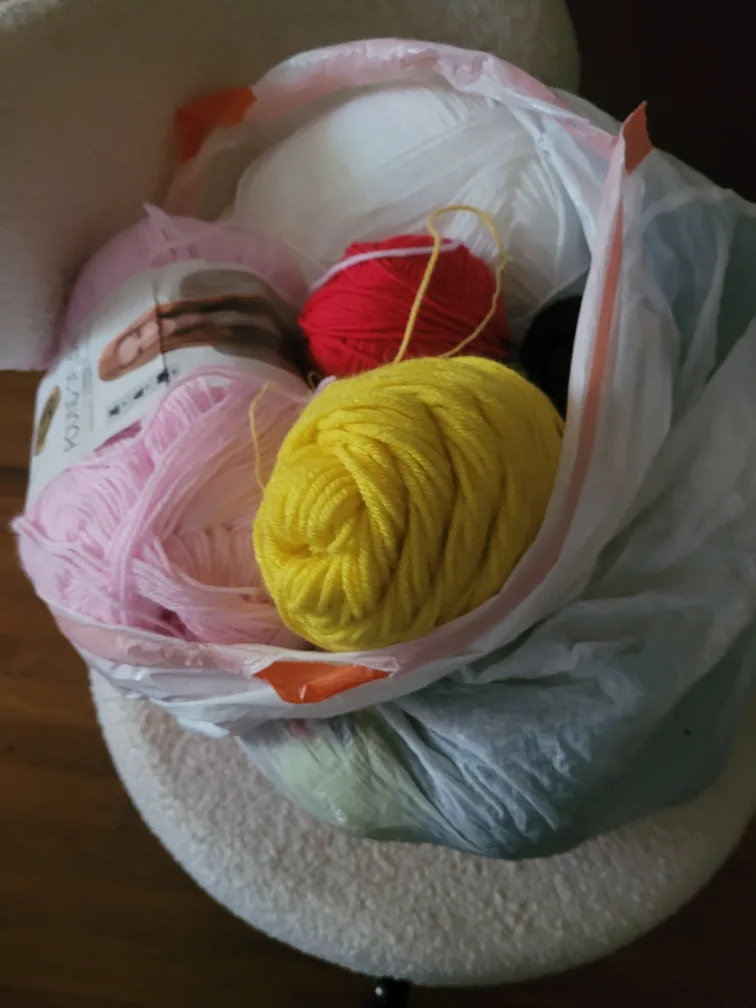 Yarn Bundle - Pink, Red, Yellow, White thumbnail