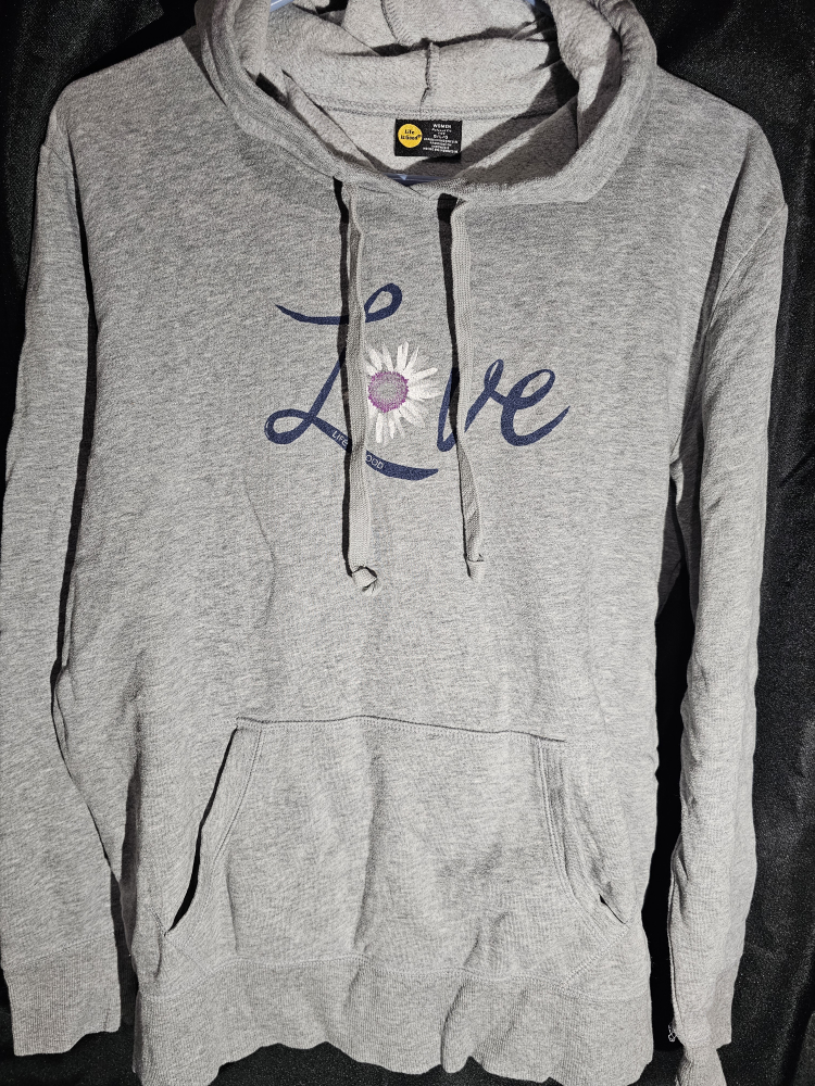 Life is Good Women's Gray Love Hoodie - Size L