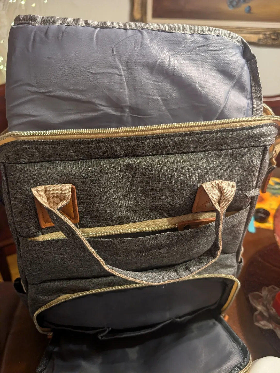 Grey Diaper Bag Backpack image indicator(5)