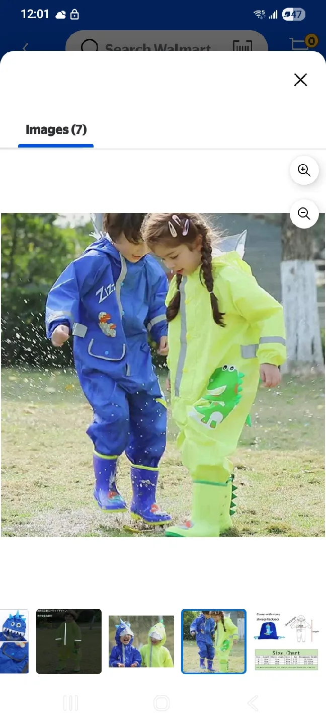 Muddy Buddy Kids Dinosaur Waterproof Rain Suit (6T) image indicator(4)