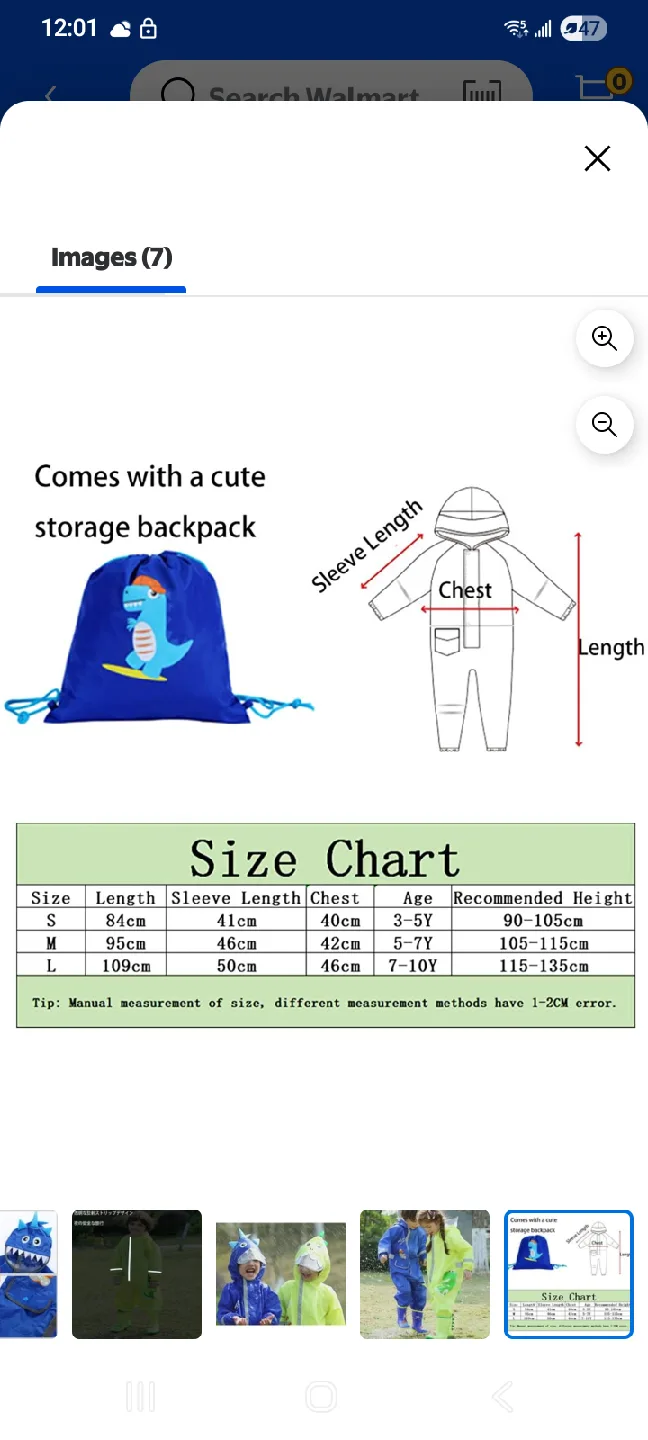 Muddy Buddy Kids Dinosaur Waterproof Rain Suit (6T) image indicator(5)