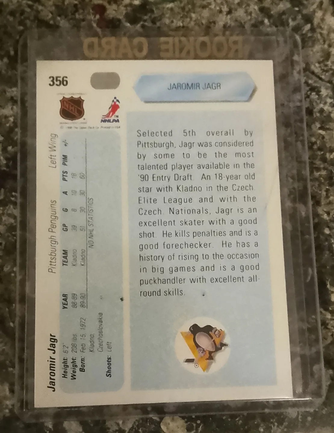 ✨Mint Condition✨Jaromir Jagr Rookie Card - Pittsburgh Penguins image indicator(2)
