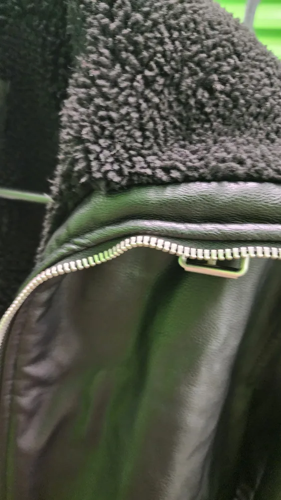 GAP Black Faux Leather Sherpa Jacket - Size SP image indicator(4)