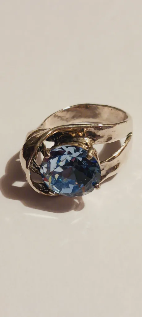 New !! Gorgeous Sterling Silver 925 Blue Stone Ring. 7. thumbnail