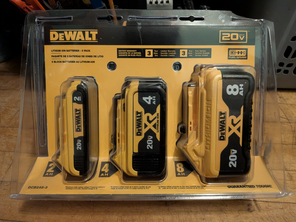 New DeWalt 20V Lithium Ion Batteries 3-Pack