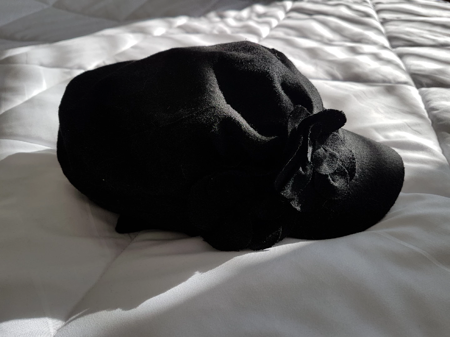 Black Wool Blend Hat