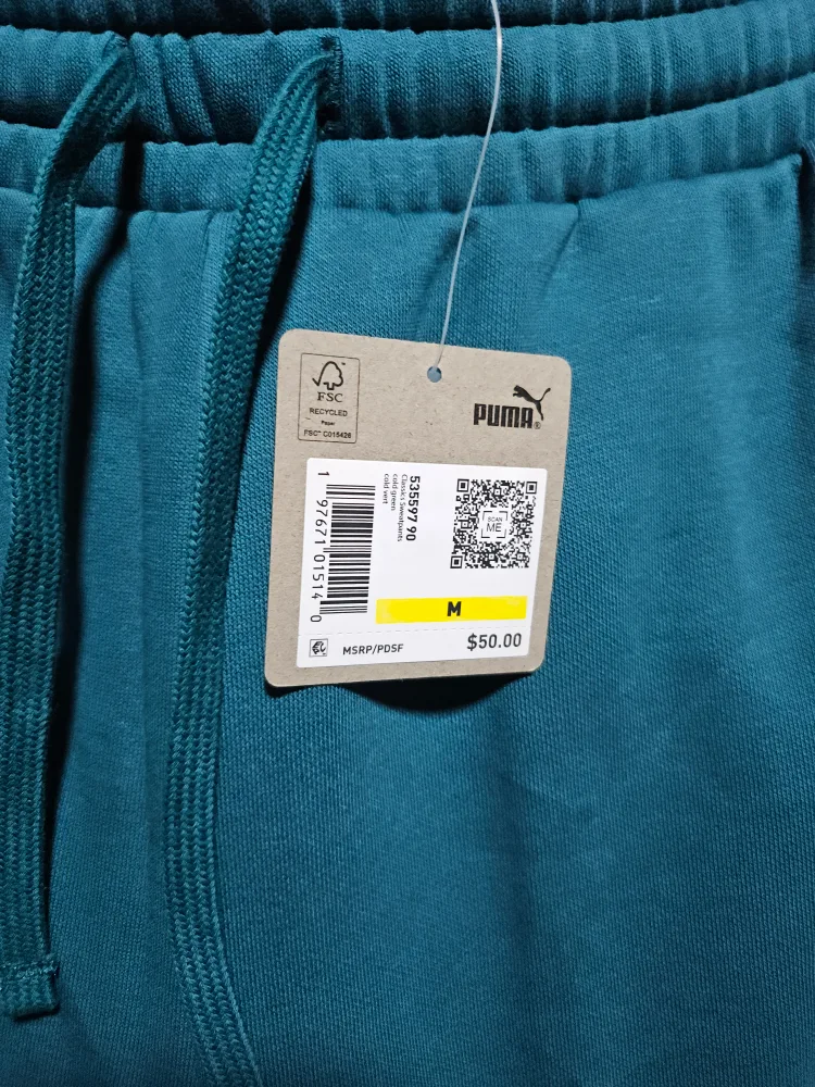 Puma Relaxed Fit Fleece Sweatpants - Size M image indicator(3)