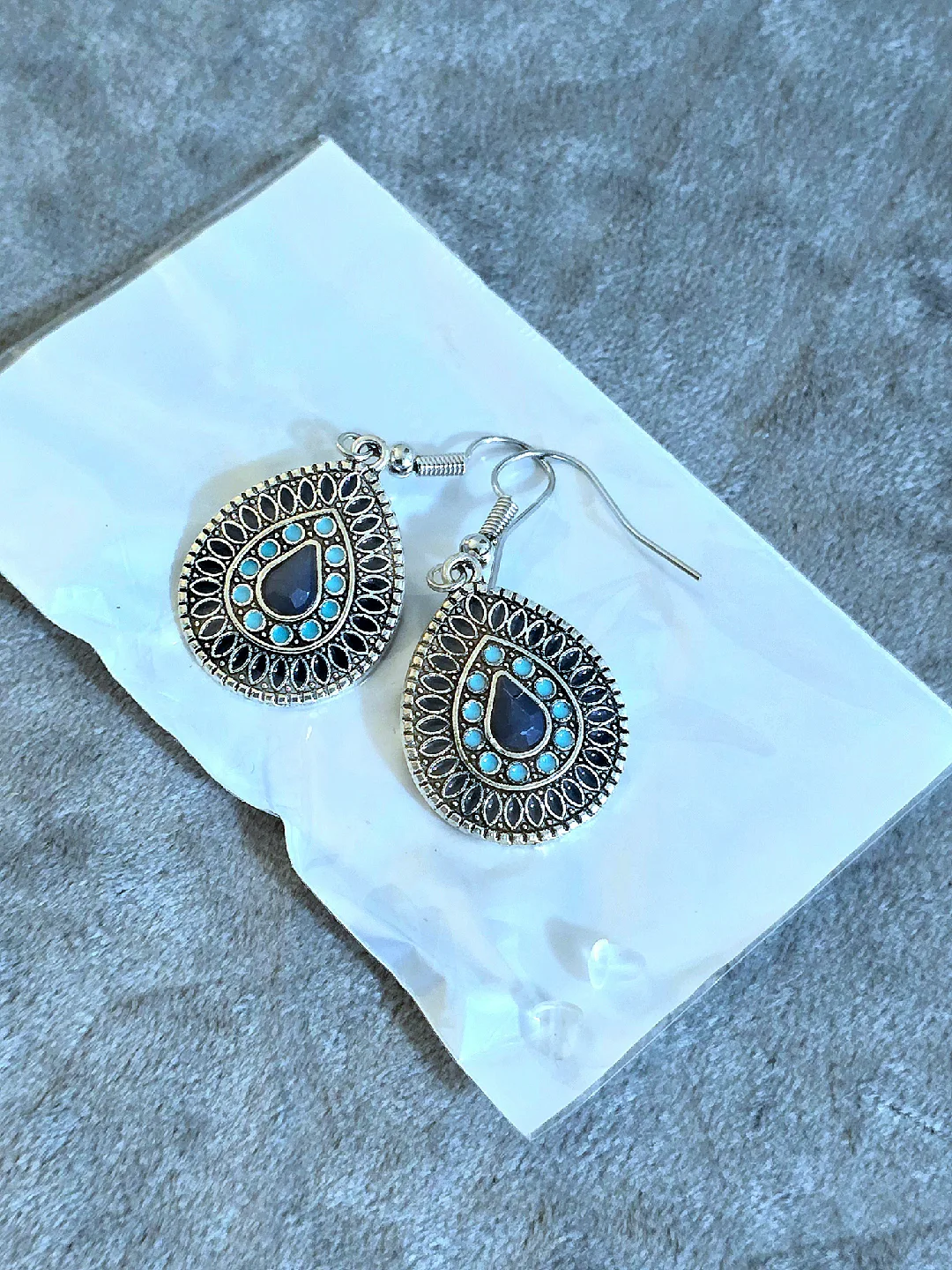 Teardrop Earrings - Silver Tone