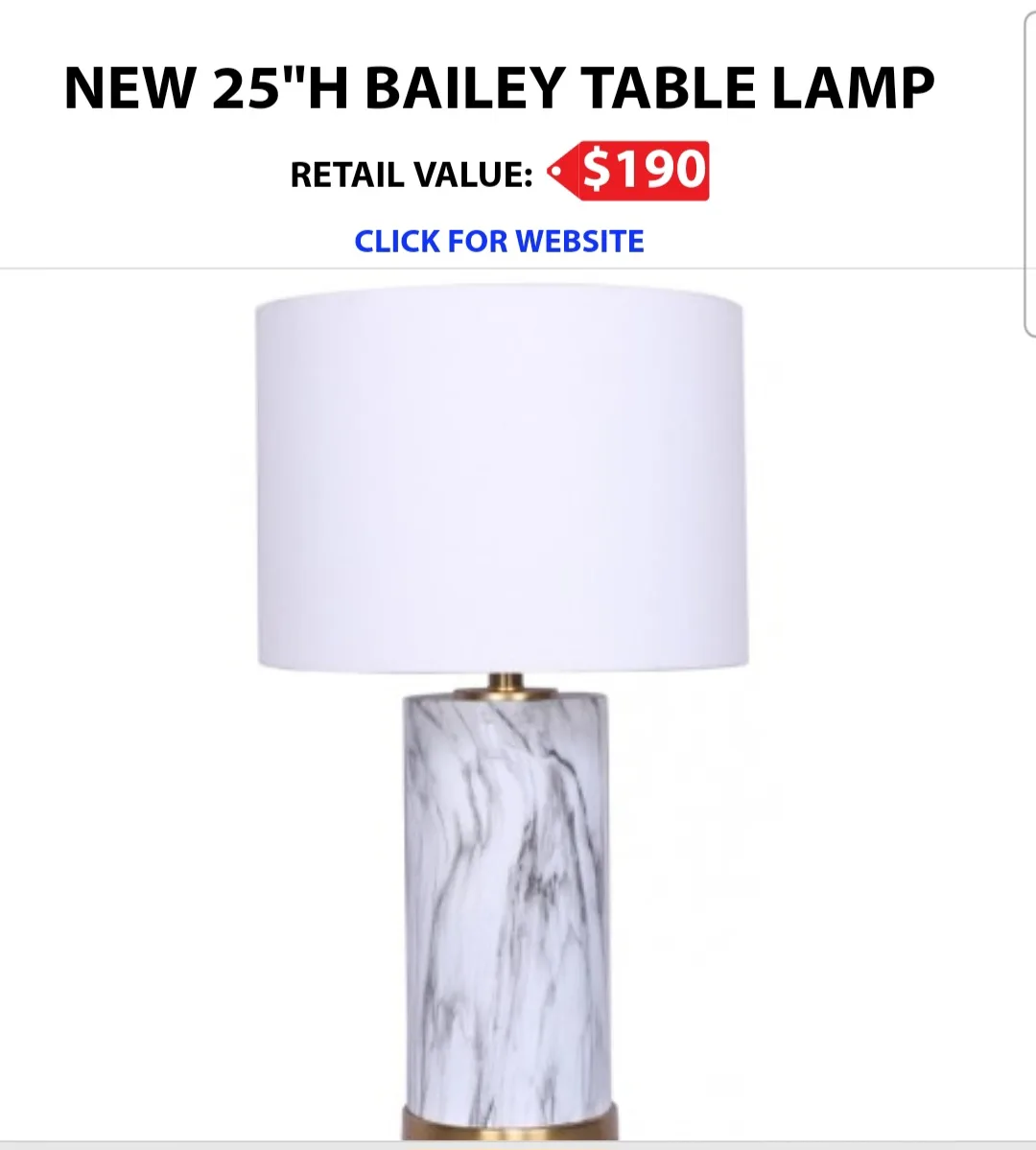 Bailey Marble Style Table Lamp thumbnail