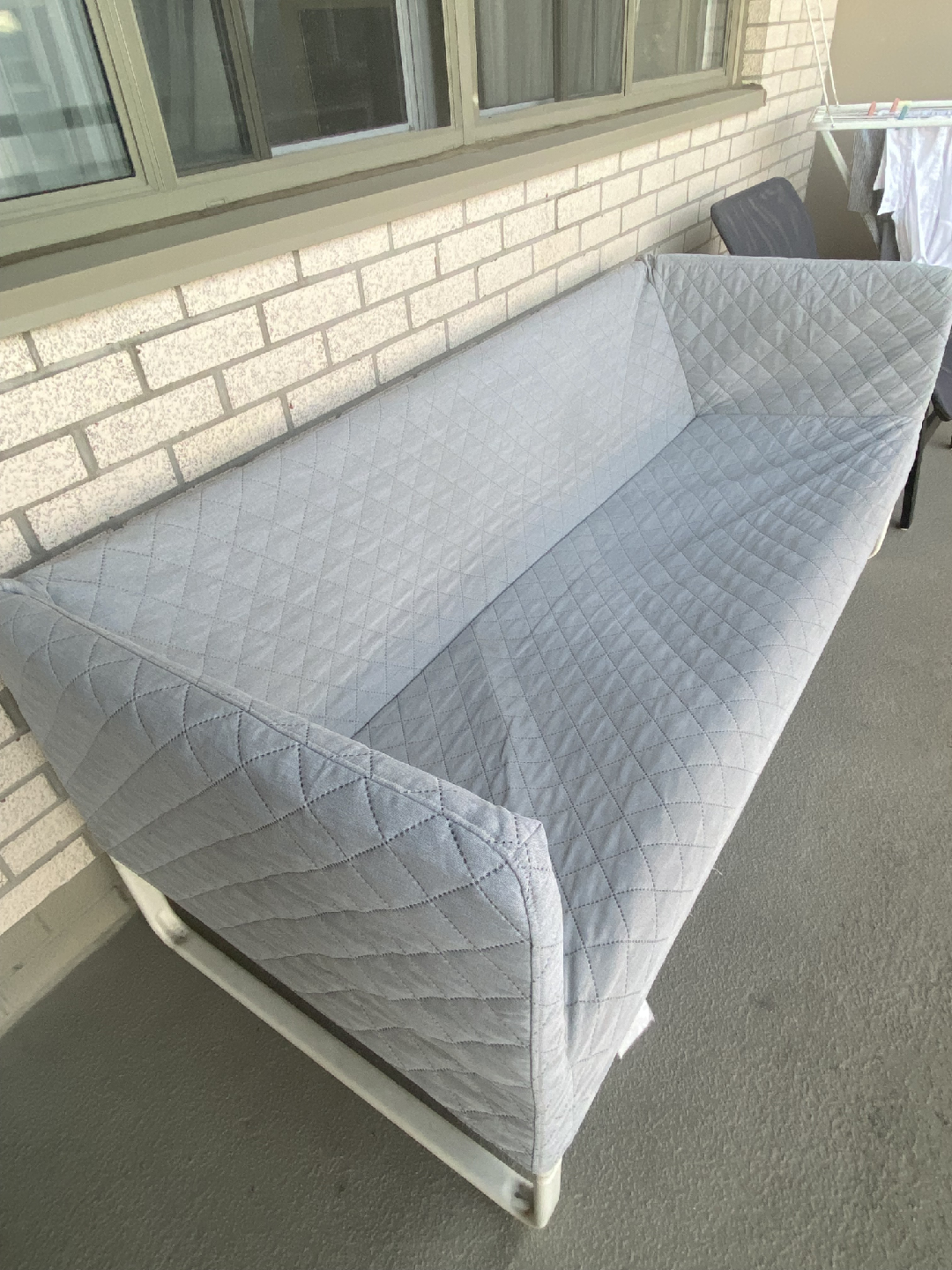 Grey Quilted Sofa- Pickup only