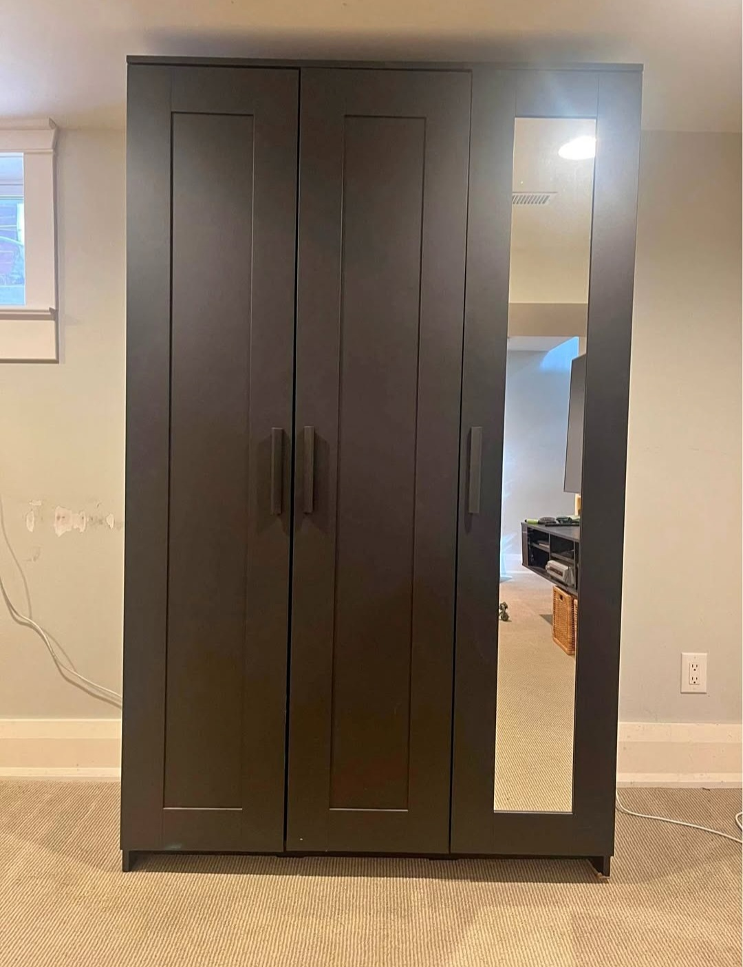 Ikea Brimnes 3 Door Wardrobe - Black