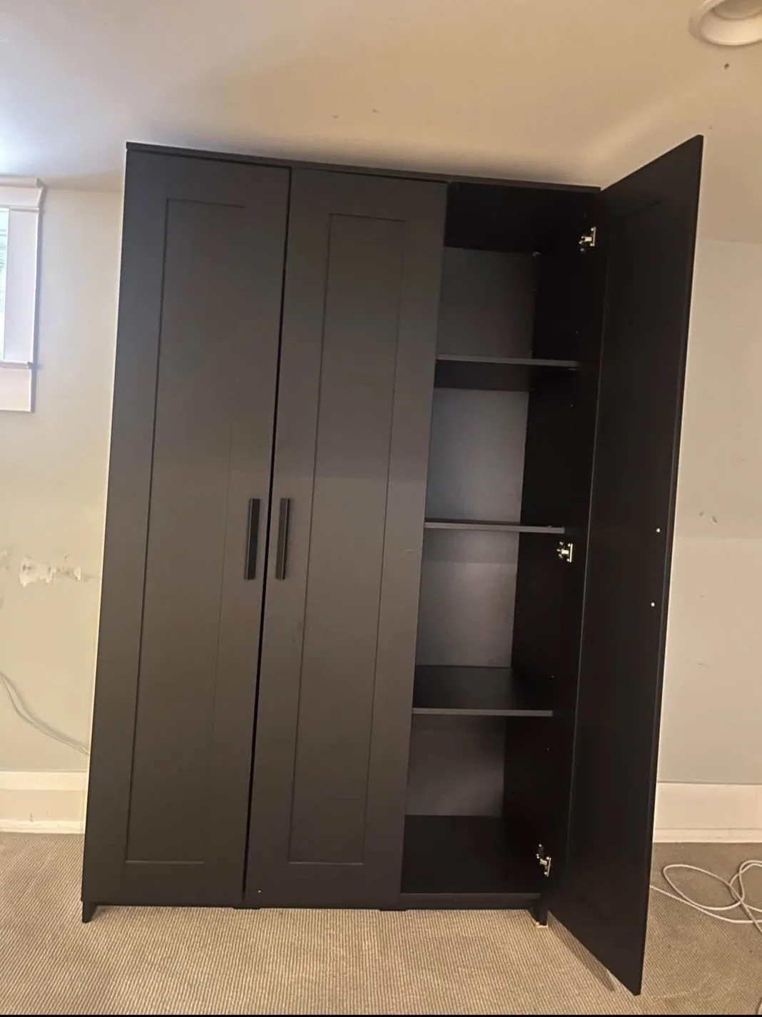 Ikea Brimnes 3 Door Wardrobe - Black image indicator(2)