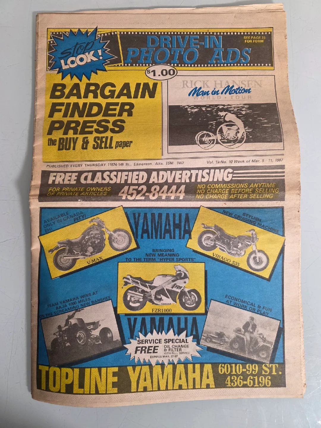 Vintage 1987 Bargain Finder Press Newspaper March 5-11 thumbnail