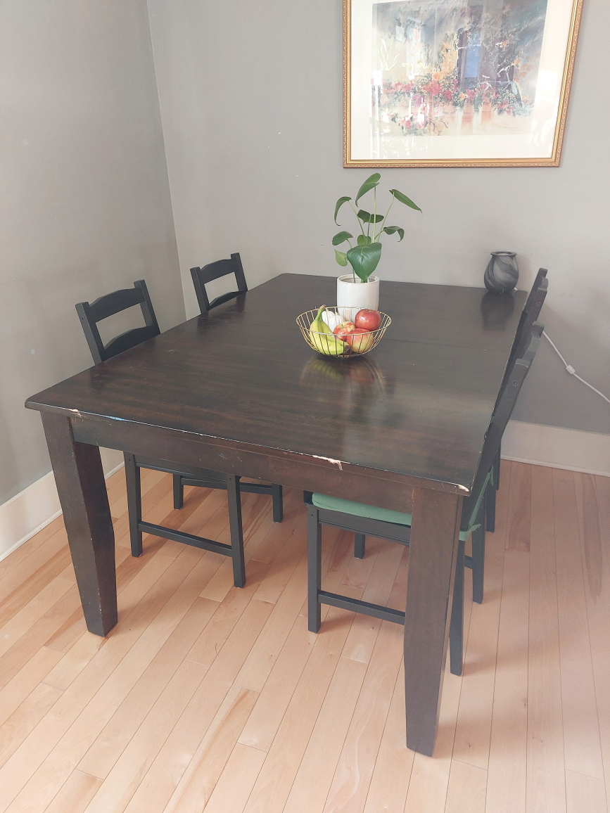 Dining table and chairs