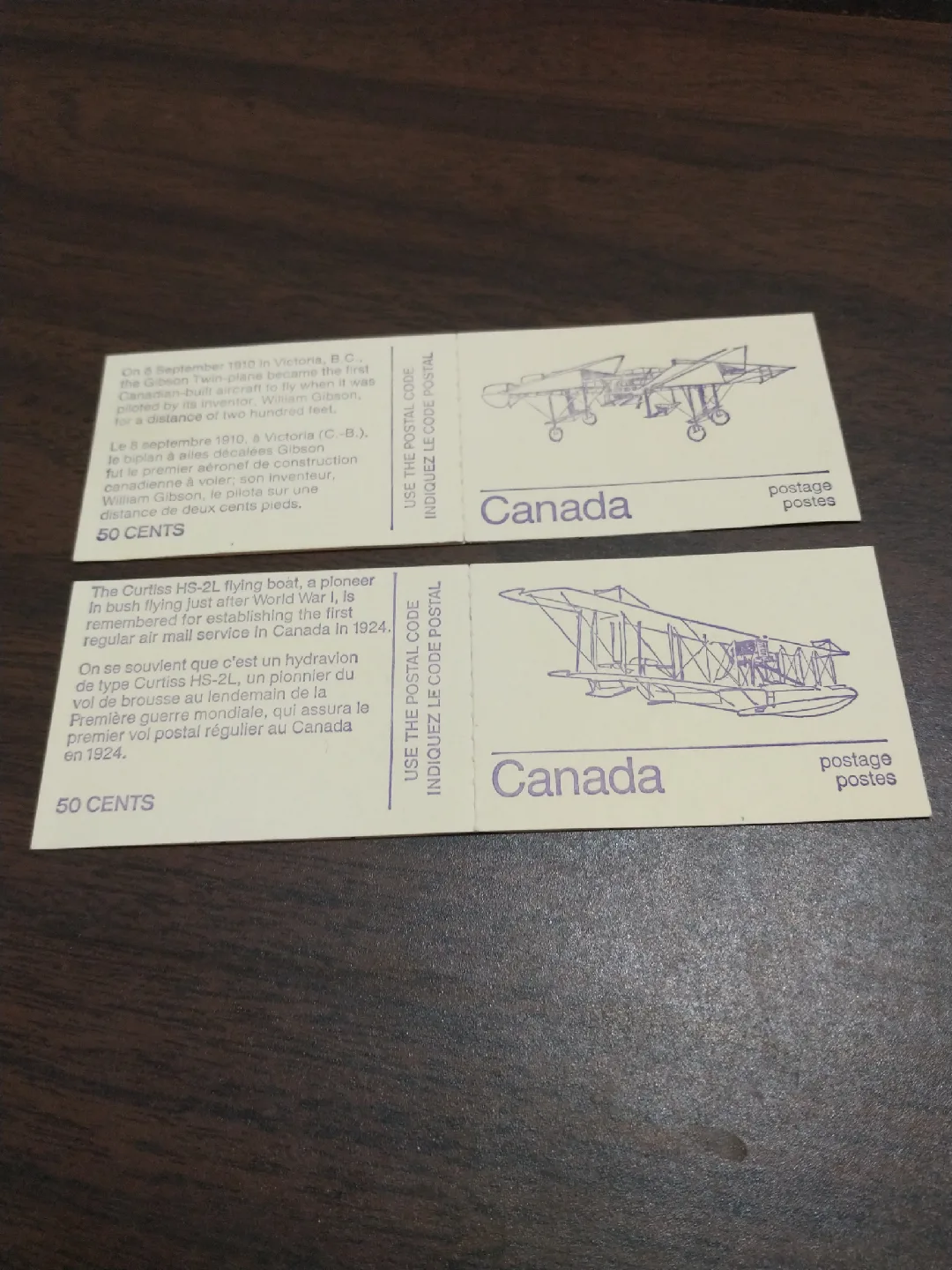 SOLD 1972-1978 Canada stamps 50 cent aircraft booklets x2 image indicator(4)
