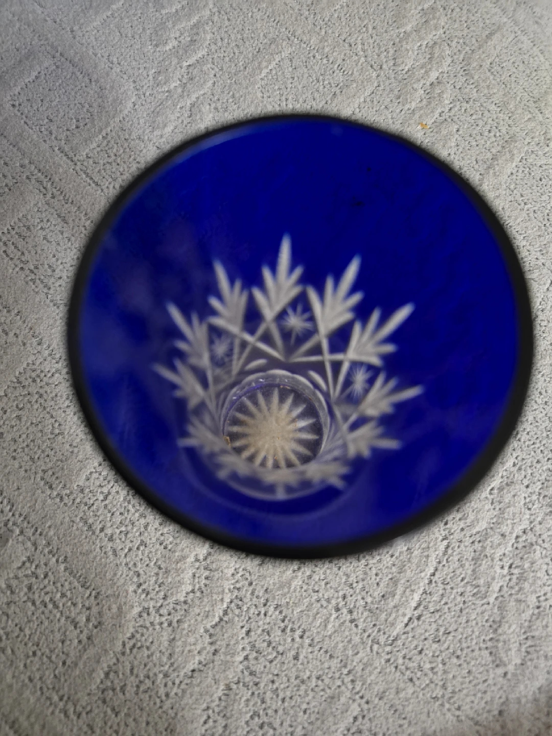 Blue Crystal Bohemian  Art  Vase Vintage - photo 2
