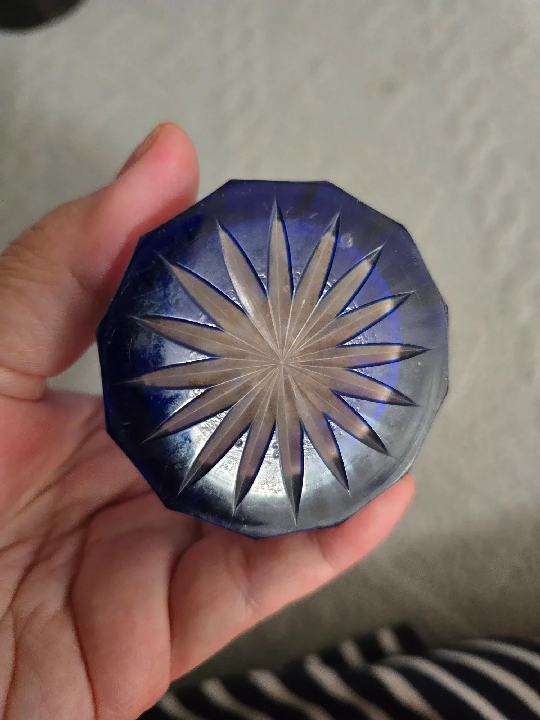 Blue Crystal Vase Vintage image indicator(3)