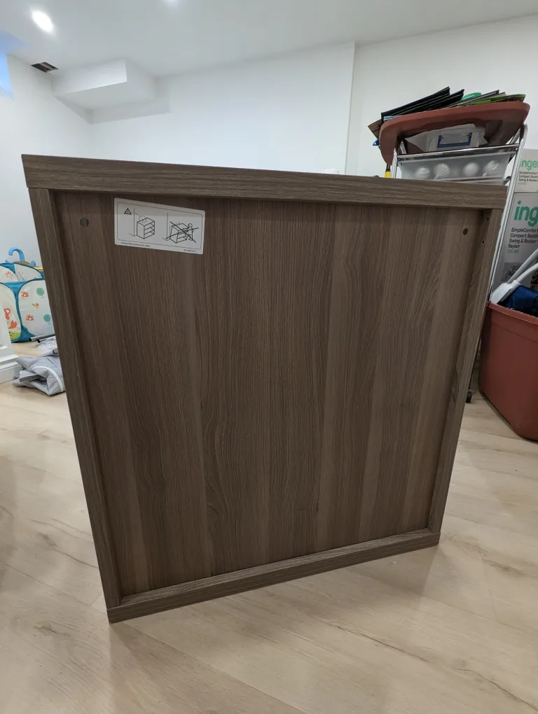 Wood Grain Cabinet with Glass Shelf image indicator(2)