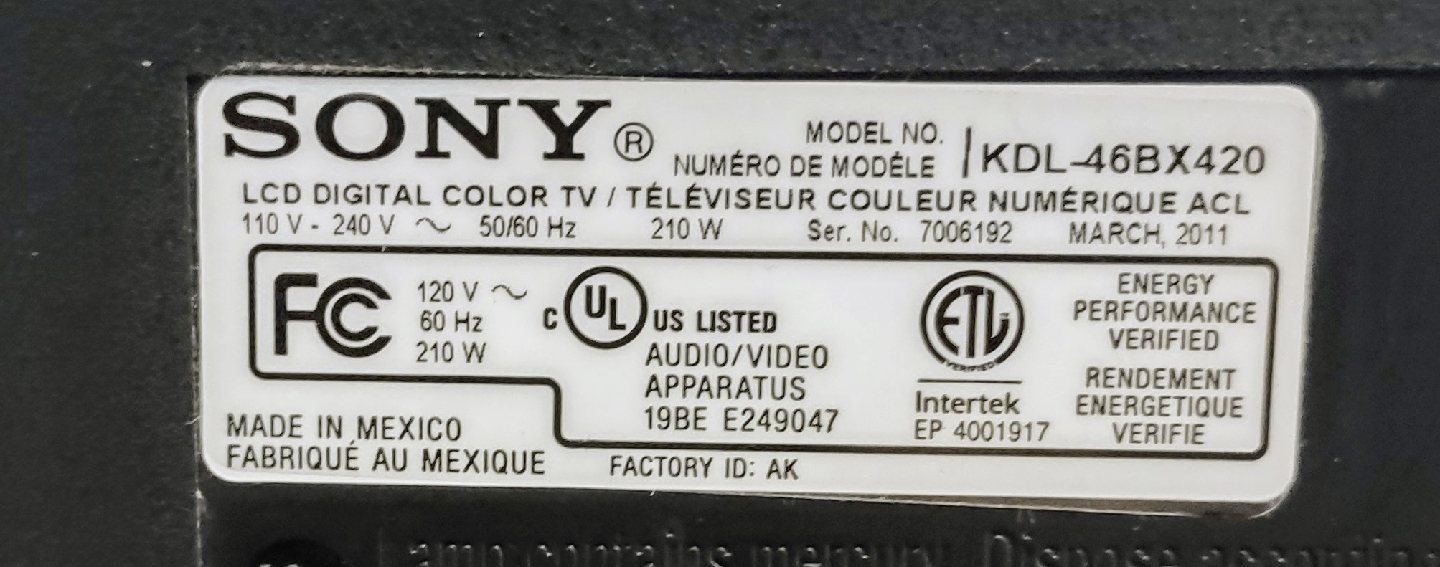 Sony Bravia KDL-46BX420 46" LCD TV - photo 2