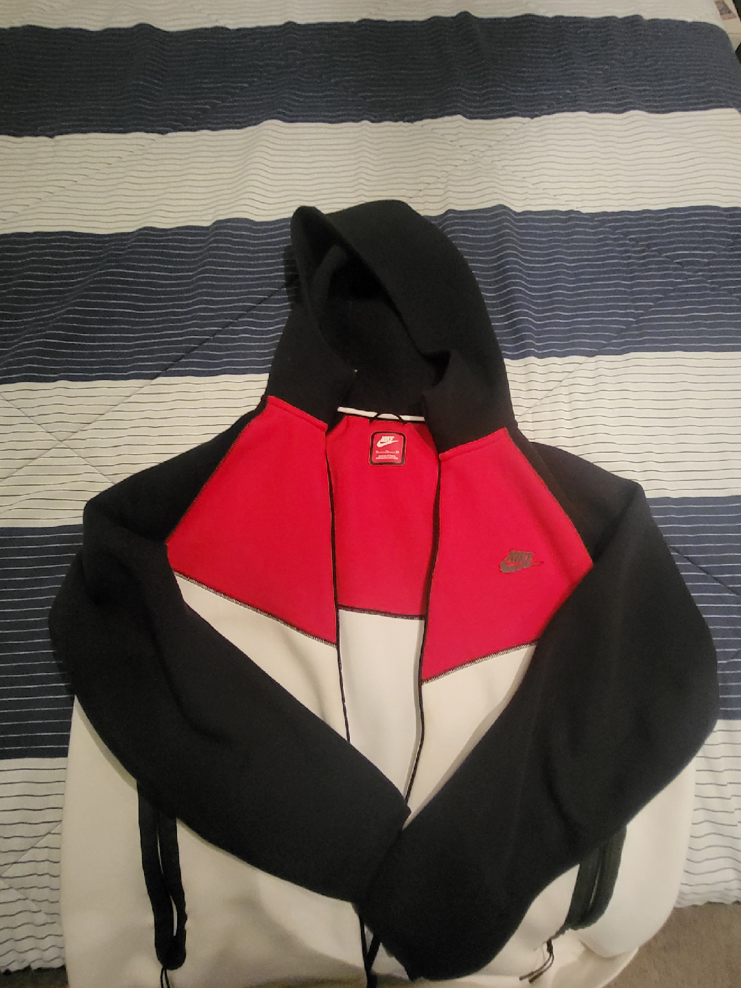 Nike Tech Fleece Hoodie - Red, Black, White