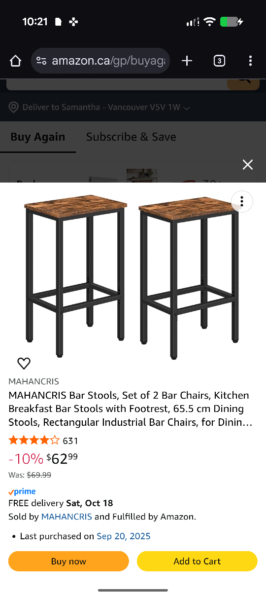 MAHANCRIS Bar Table & Stools Set - Rustic Brown - photo 2