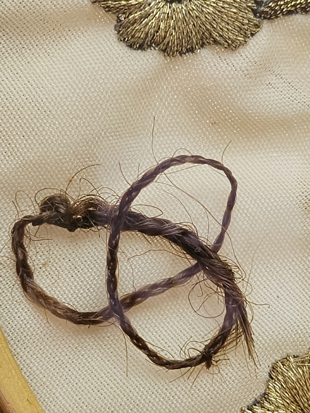 vintage Victorian mourning hair art piece image indicator(3)